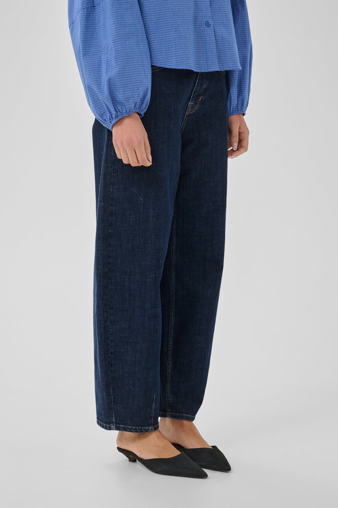 My Essential Wardrobe Jeans Barrel MWLucy 187 Dark Blue Un-Wash