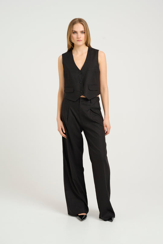 Gestuz ElarahGZ linen HW pants NOOS black