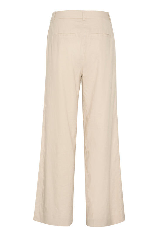 Gestuz ElarahGZ linen HW pants NOOS Ancient Scroll sand