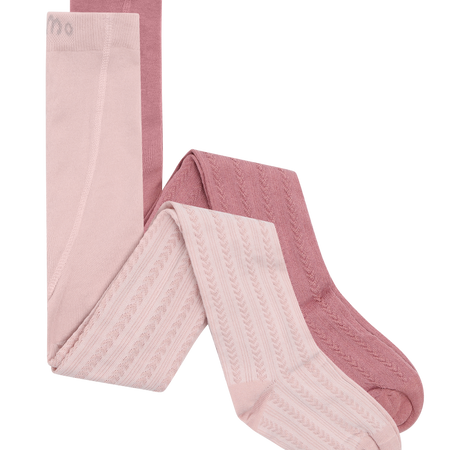 Minymo 2-Pack Stockings w. Pattern Rose