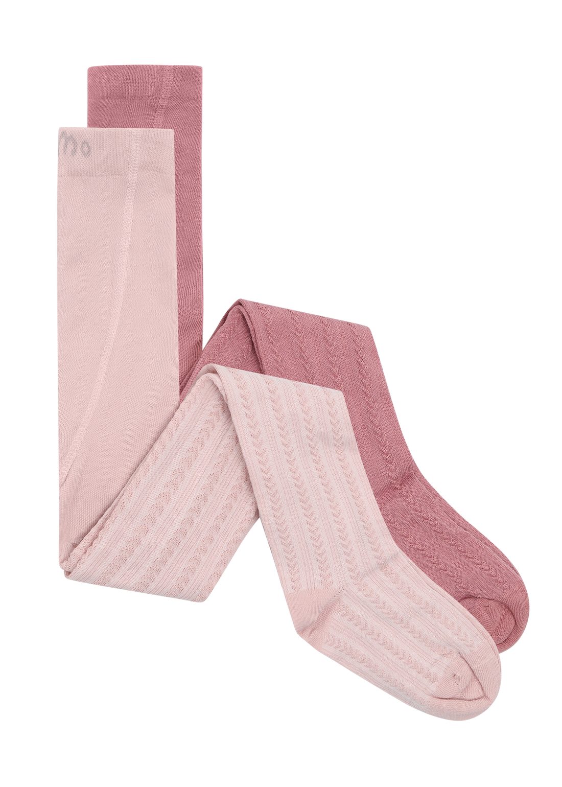 Minymo 2-Pack Stockings w. Pattern Rose