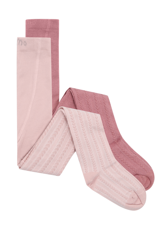 Minymo 2-Pack Stockings w. Pattern Rose