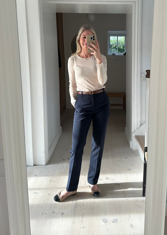 My Essential Wardrobe The Tailored Straight Pant dark blue