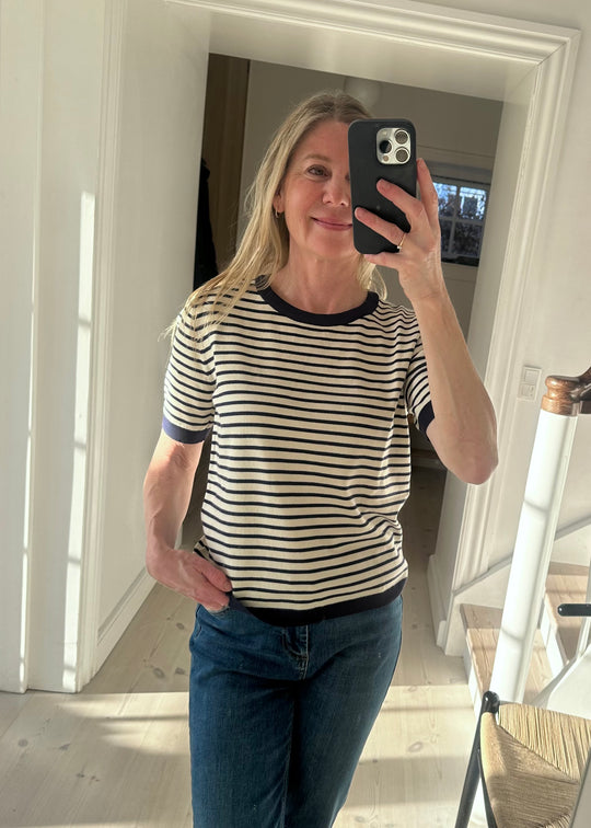 La Rouge Sailor Knit S/S Offwhite/navy stripe