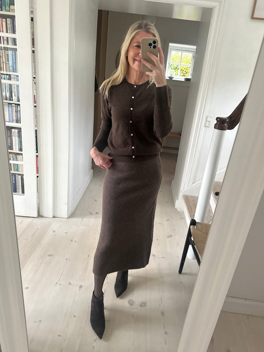 Neo Noir Ashanti Knit Skirt brown melange