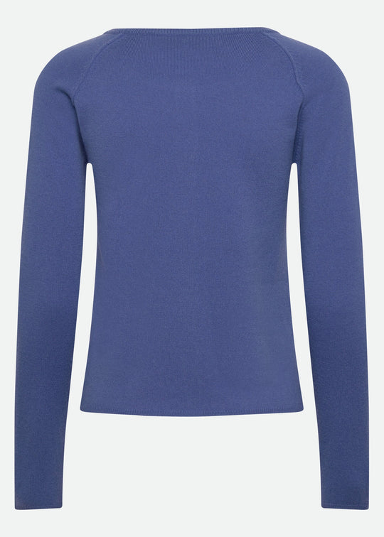 Rosemunde Laica Cashmere LS O-neck Raglan Cardigan Dutch Blue