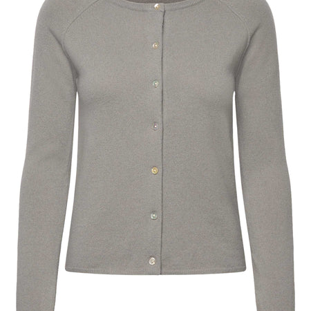 Rosemunde Laica Cashmere LS O-neck Raglan Cardigan Gypsum