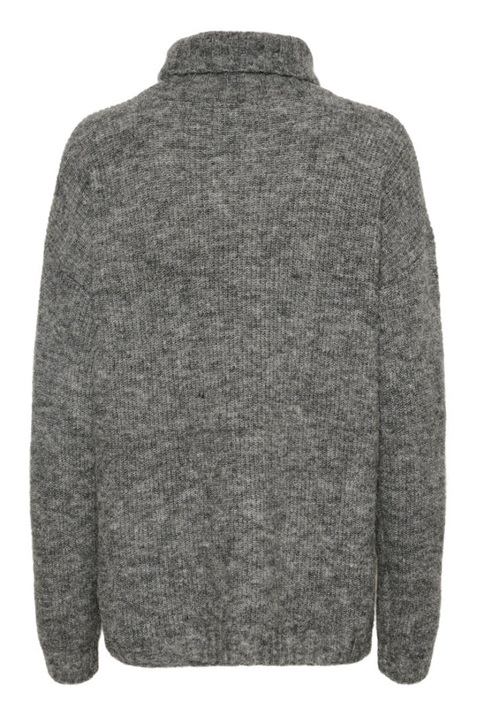 My Essential Wardrobe The Knit Rollneck Dark Grey Melange