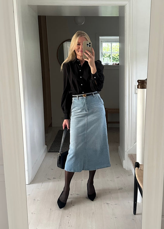 Part Two SiyaPW Skirt Light Blue Denim