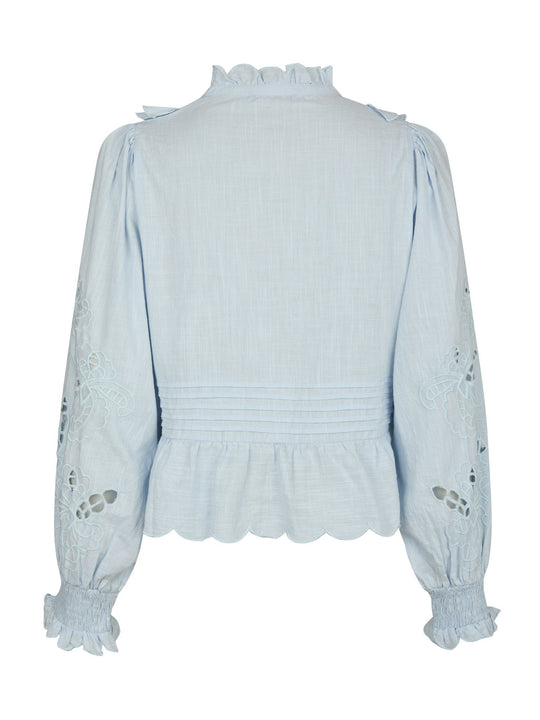 Neo Noir Petrine Embroidery Blouse Light blue