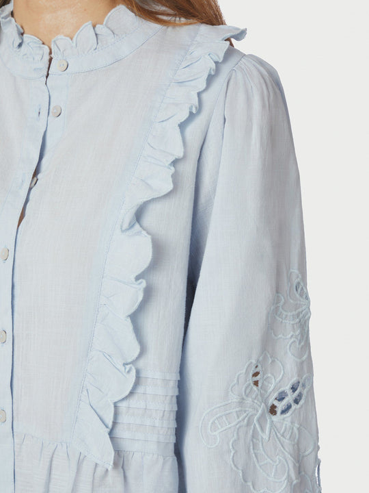 Neo Noir Petrine Embroidery Blouse Light blue
