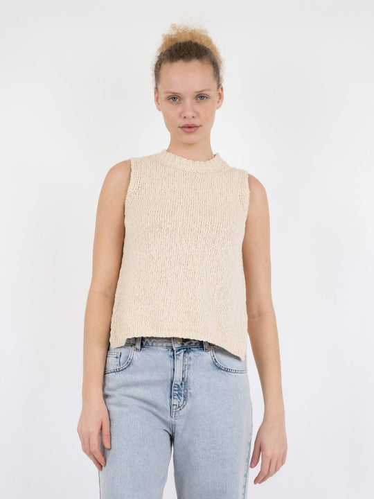 Neo Noir Virena stickade väst sand