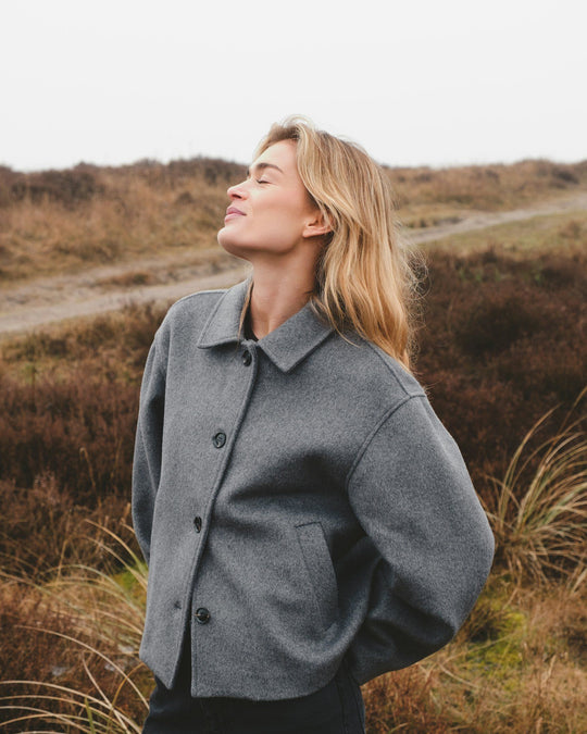 Neo Noir Hamra Wool Jacket Grey Melange