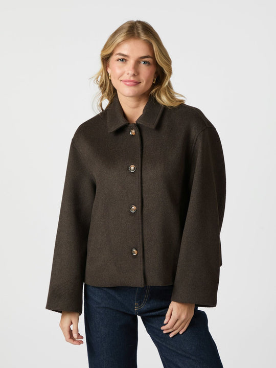 Neo Noir Hamra Wool Jacket Chocolate Brown