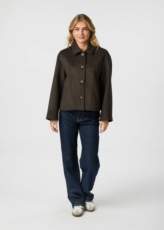 Neo Noir Hamra Wool Jacket Chocolate Brown