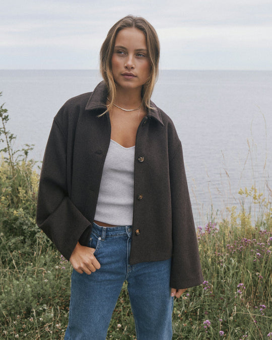 Neo Noir Hamra Wool Jacket Chocolate Brown