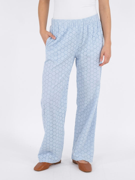 Neo Noir Claira Broderie pants light blue