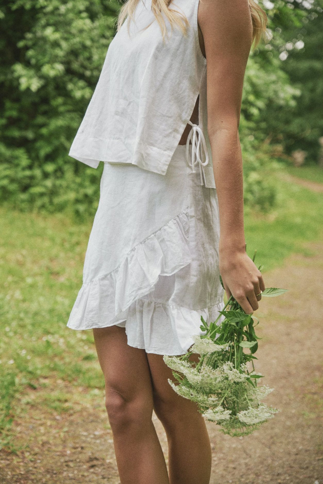 Neo Noir Bekka Linen Skirt White