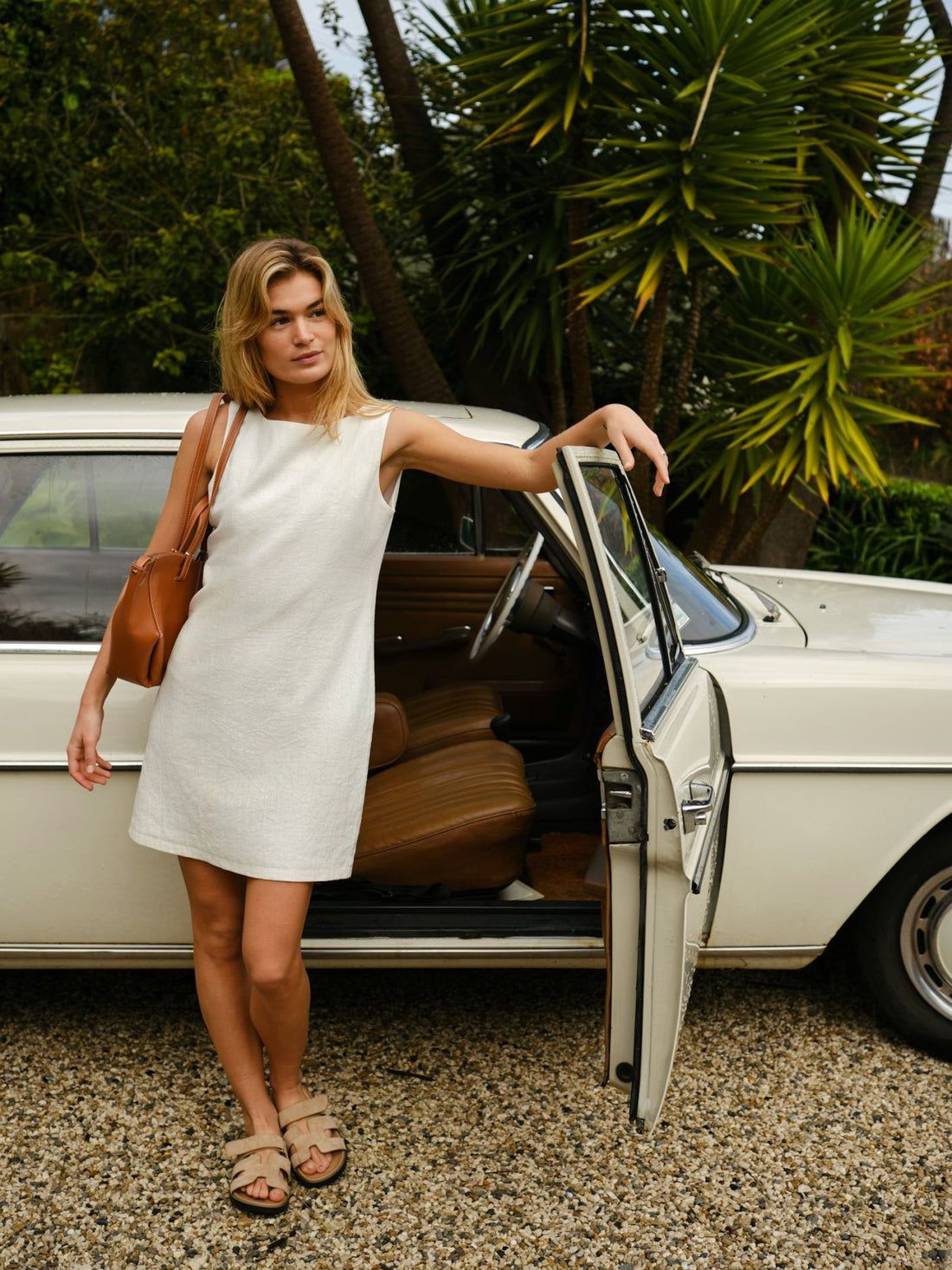 Neo Noir Bruna Ramie Dress Off White
