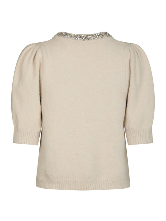 Neo Noir Maia Stone Knit blouse ivory