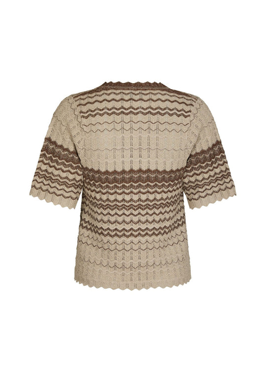 Neo Noir Meiko Stitch Knit Blouse brown