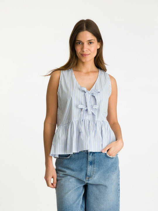 Neo Noir Manja Stripe Top light blue