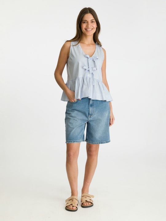 Neo Noir Manja Stripe Top light blue