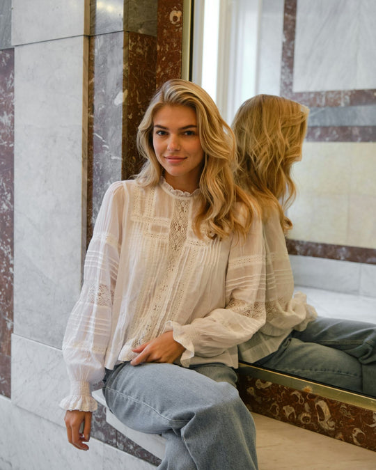 Neo Noir Ebba S Voile Blouse White