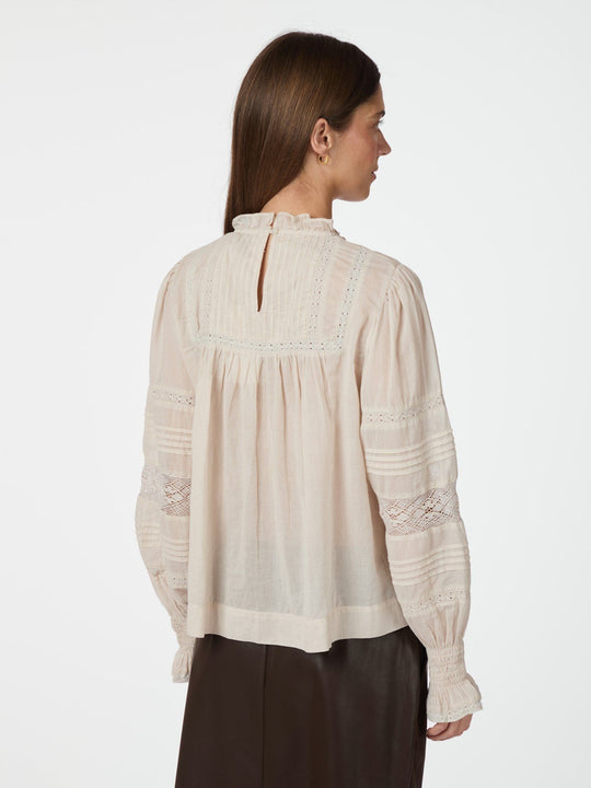 Neo Noir Ebba S Voile Blouse Ivory