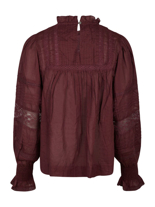 Neo Noir Ebba S voile bluse burgundy