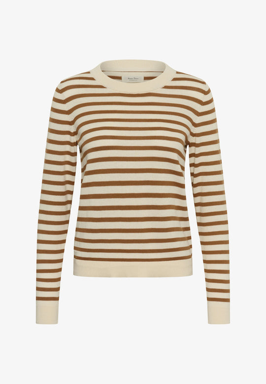 Part Two GertiaPW Pullover Brown Stripe