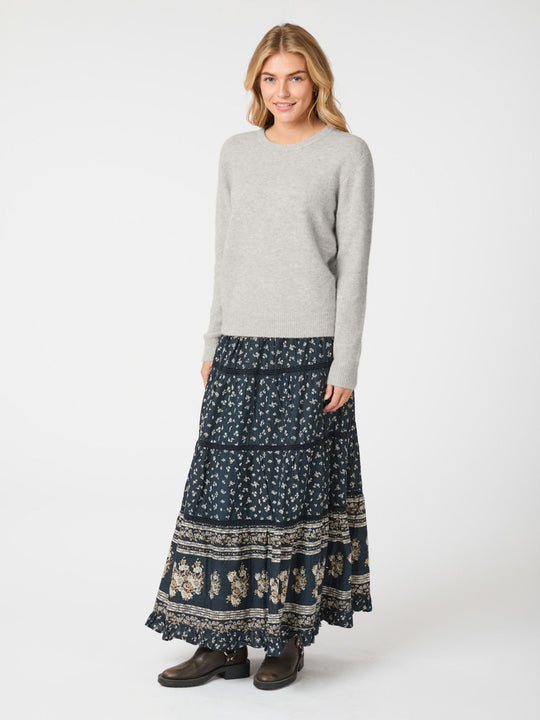 Neo Noir Dina Soft Knit Blouse light gray melang