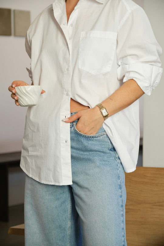 Neo Noir Dalma C Poplin Shirt white