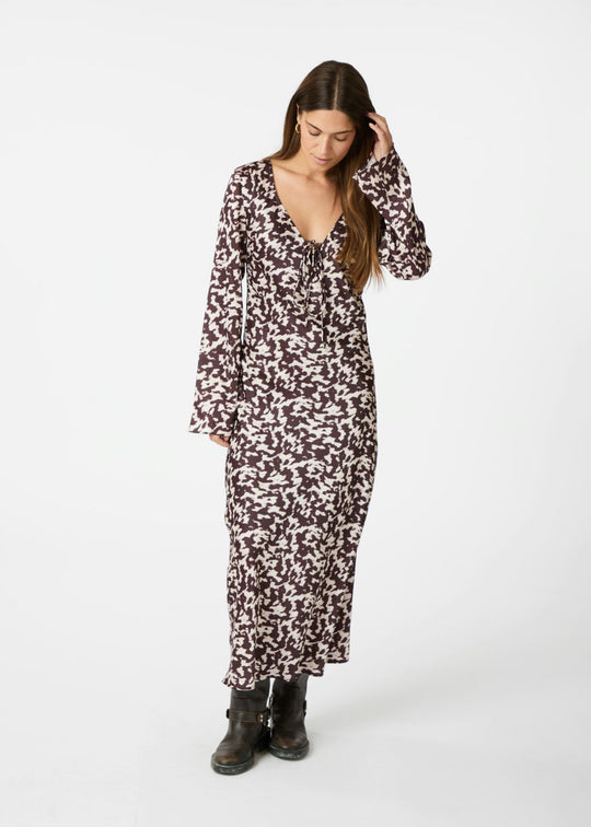 Neo Noir Krisha Graphic Fade Dress Chocolate