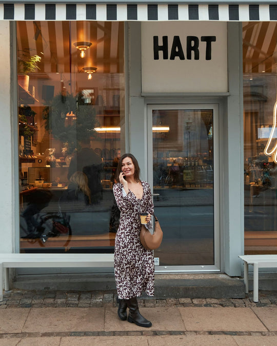 Neo Noir Krisha Graphic Fade Dress Chocolate