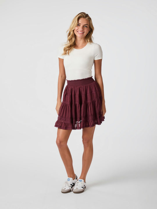 Neo Noir Callia S Voile skirt burgundy