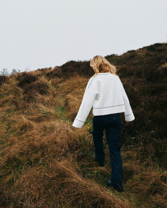 Neo Noir Roeme Knit Stitch Blouse Off White