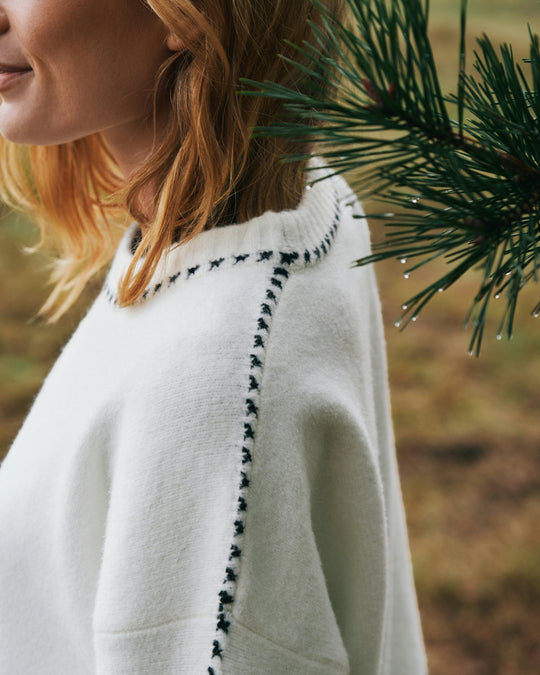 Neo Noir Roeme Knit Stitch Blouse Off White