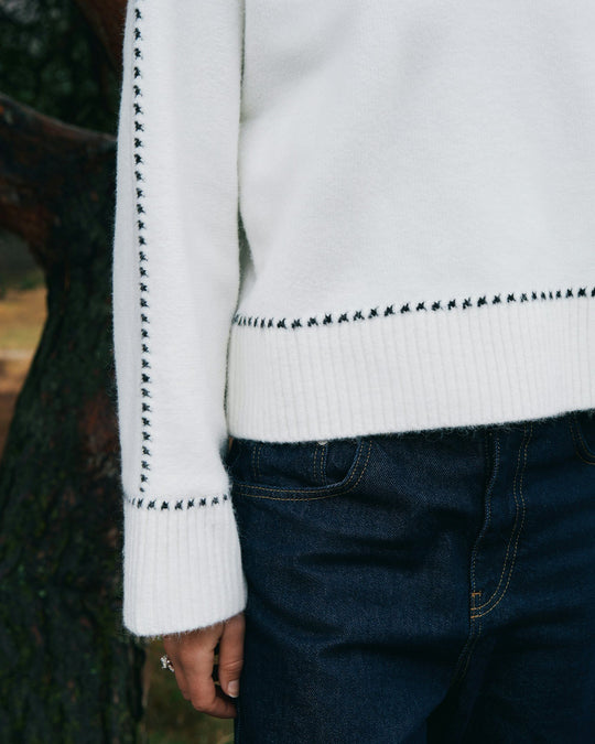 Neo Noir Roeme Knit Stitch Blouse Off White