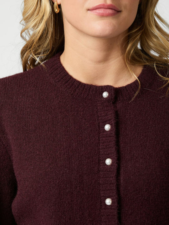 Neo Noir Mixie Knit Cardigan Wine