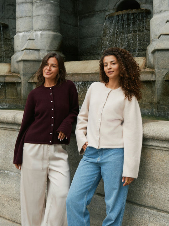 Neo Noir Mixie Knit Cardigan Wine