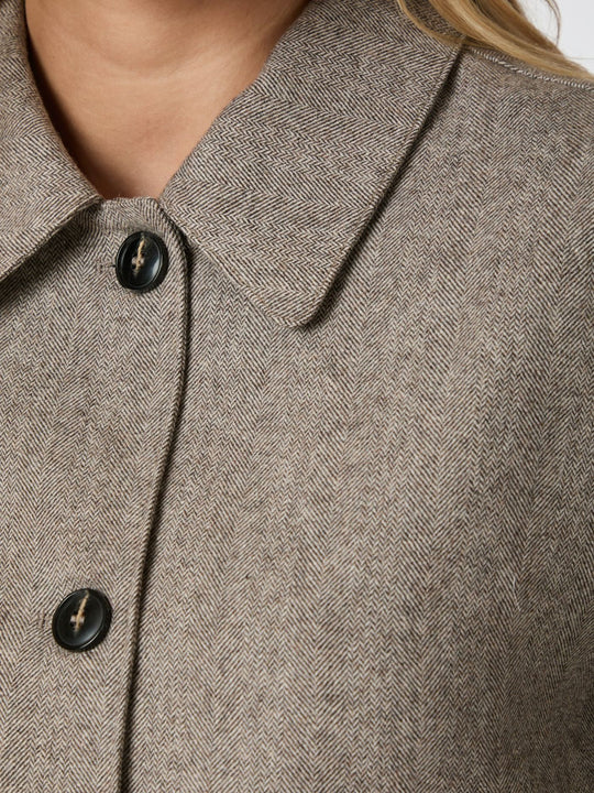 Neo Noir Romana Herringbone Jacket dusty brown