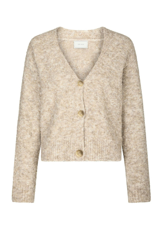 Neo Noir Lavanda Boucle Knit Cardigan dark sand