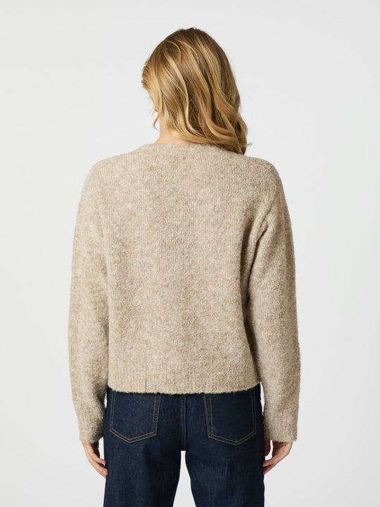 Neo Noir Lavanda Boucle Knit Cardigan dark sand