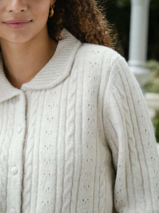 Neo Noir Emelie Cardigan Ivory