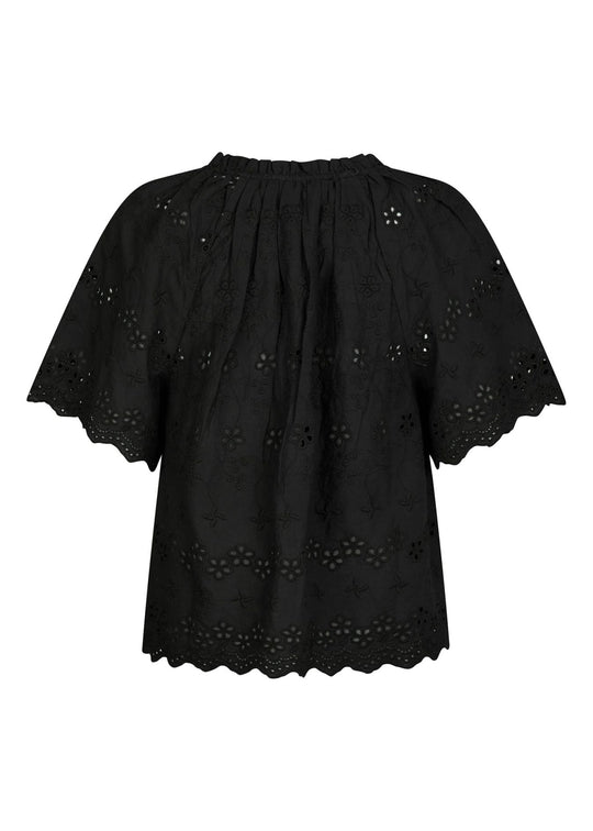 Neo Noir Odet Embroidery Blouse Black