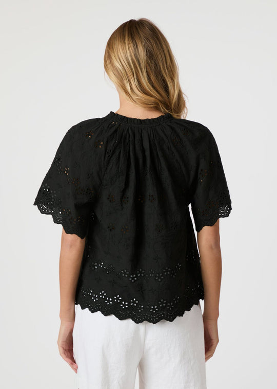 Neo Noir Odet Embroidery Blouse Black
