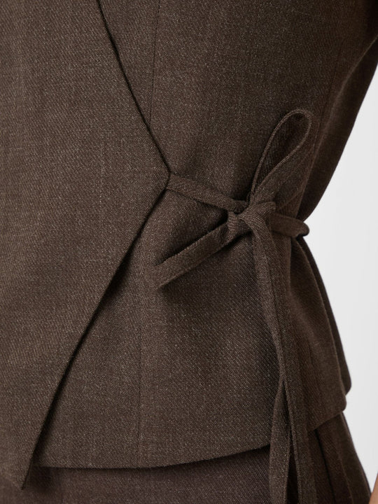 Neo Noir Samara Melange Waistcoat Brown Melange