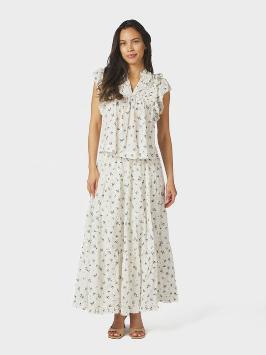 Neo Noir Jayla Small Blossom Top White Blue