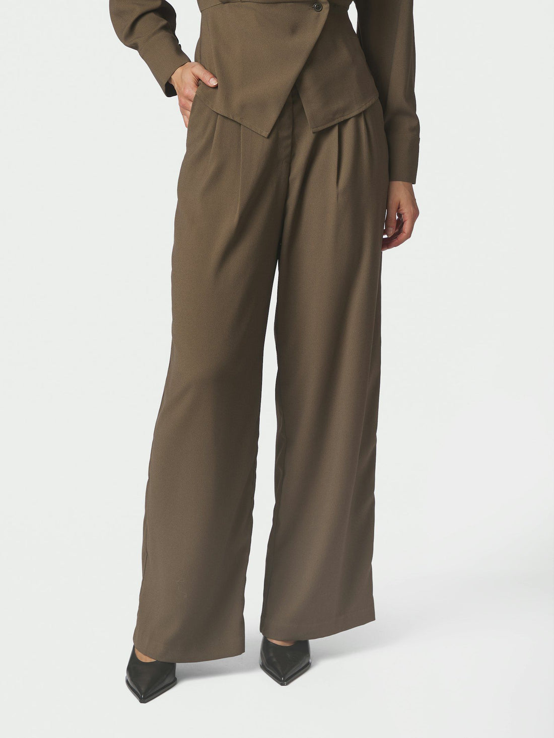 Neo Noir Zoba Crepe Pants Khaki